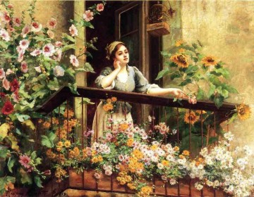 Flores Painting - Un momento pensativo compatriota Daniel Ridgway Knight Impresionismo Flores